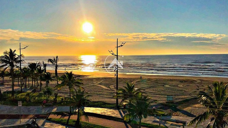 Moderno apto frente à praia, com incrível vista e churrasque